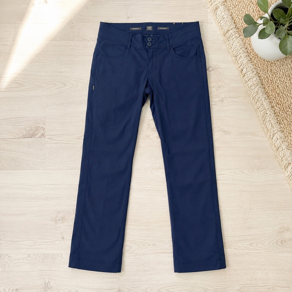 prAna Halle Hiking Pants 8 Tall Navy Stretch Gorpcore Outdoor Trail Adventure